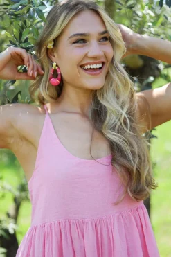 Earrings Saphira Fleur De Lis | Pink... | Barong Barong | Little Soho