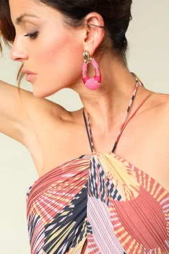 Earrings Saphira Fleur De Lis | Pink... | Barong Barong | Little Soho