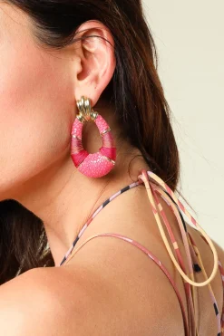 Earrings Saphira Fleur De Lis | Pink... | Barong Barong | Little Soho