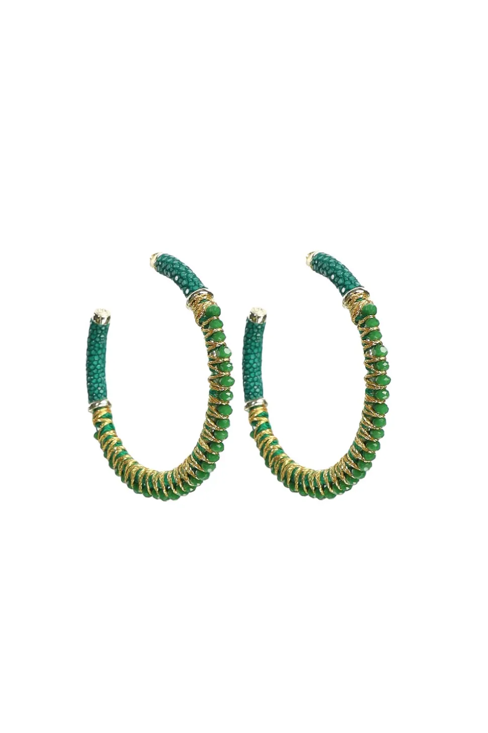 Earrings Saphira Full Moon Gemstones Medium | Green... | Barong Barong | Little Soho