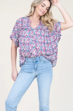 Ecovero Blouse With Print Valda | Pink... | Louizon | Little Soho