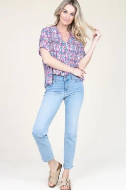 Ecovero Blouse With Print Valda | Pink... | Louizon | Little Soho