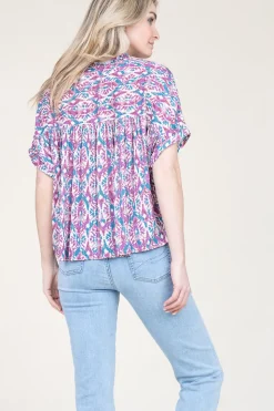 Ecovero Blouse With Print Valda | Pink... | Louizon | Little Soho