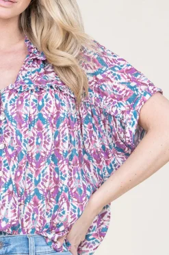 Ecovero Blouse With Print Valda | Pink... | Louizon | Little Soho