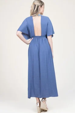 Ecovero Maxi Dress Idea | Blue... | Louizon | Little Soho