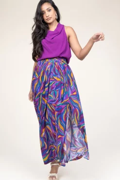 Ecovero Maxi Skirt With Print Osmose | Purple... | Louizon | Little Soho