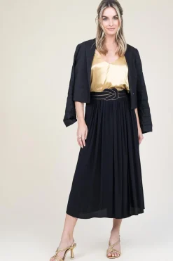 Ecovero Midi Skirt Yvana | Black... | Louizon | Little Soho