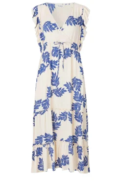 Ecovero Printed Midi Dress Samo | Blue... | Lollys Laundry | Little Soho