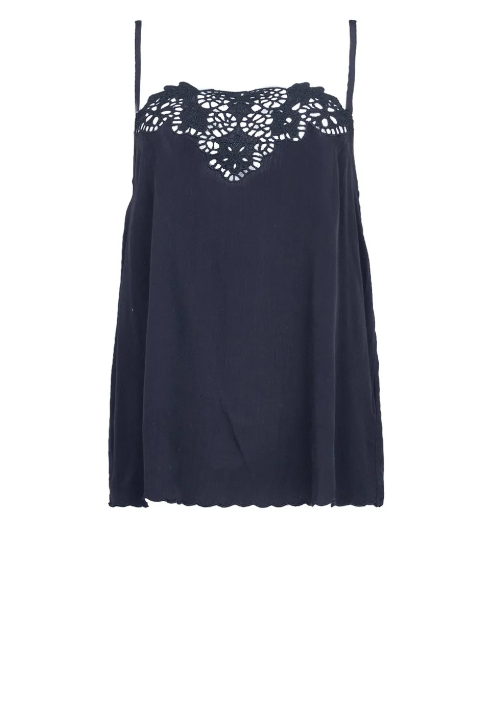 Ecovero Top With Crochet Dirla | Black... | Louizon | Little Soho