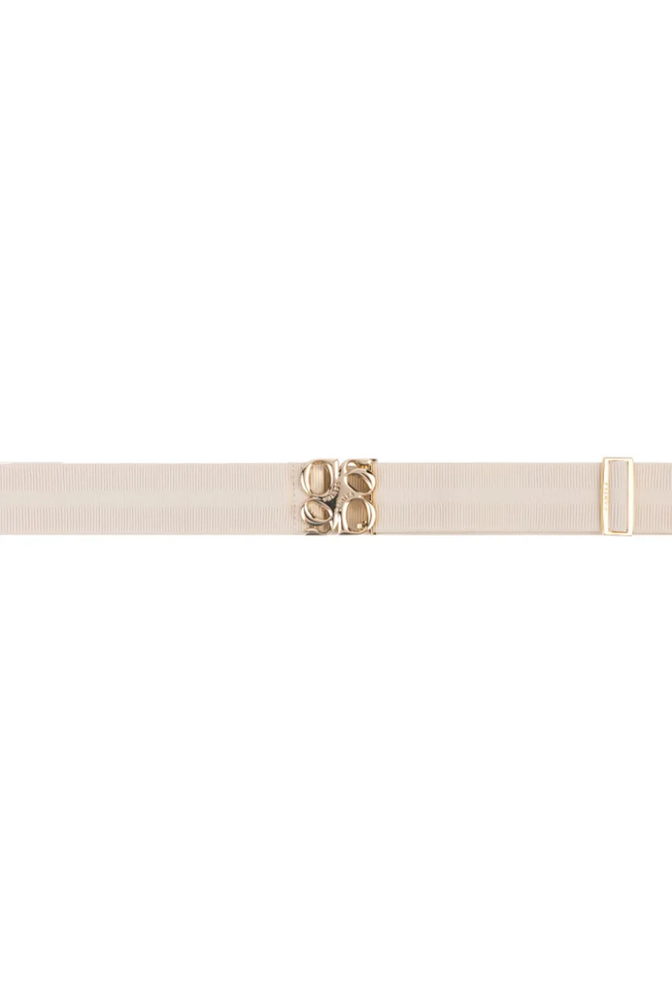 Elastic Belt With Gold Logo Motif | Natural... | Dante 6 | Little Soho