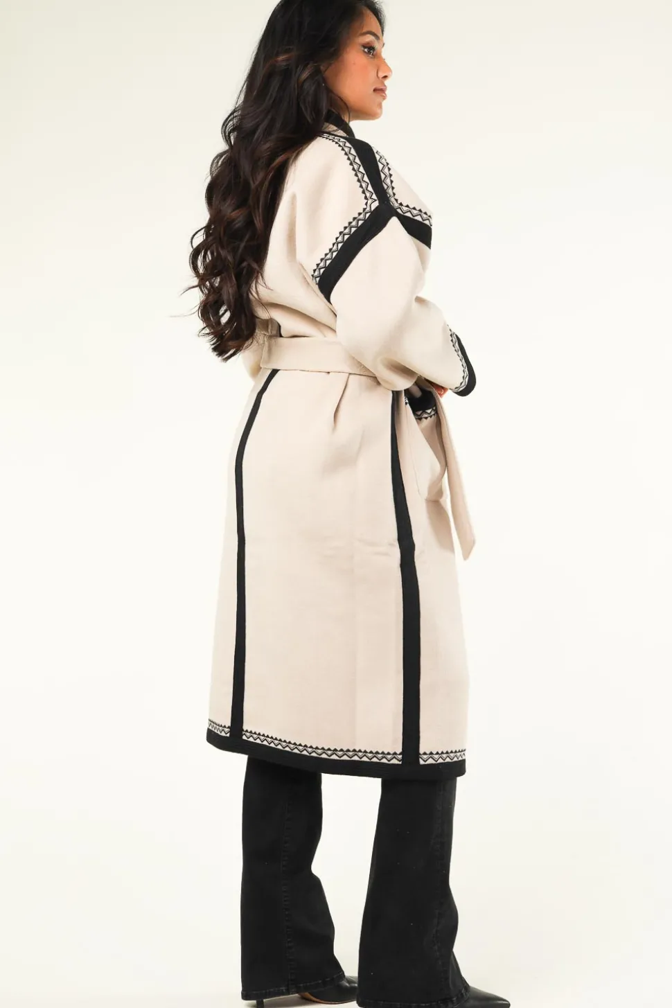 Embroidered Coat In Wool Blend Wilma | Natural... | Antik Batik | Little Soho
