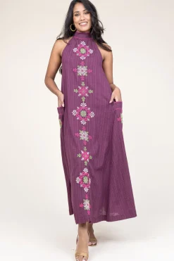 Embroidered Halter Dress Valentina | Puple... | Stella Forest | Little Soho