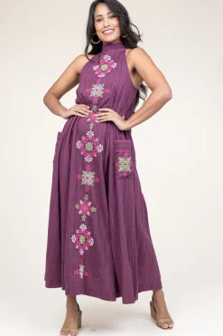 Embroidered Halter Dress Valentina | Puple... | Stella Forest | Little Soho