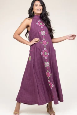 Embroidered Halter Dress Valentina | Puple... | Stella Forest | Little Soho