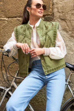 Embroidered Waistcoat Mina | Green... | Ba&Sh | Little Soho