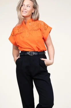 Embroidery Blouse Lina | Orange... | Suncoo | Little Soho