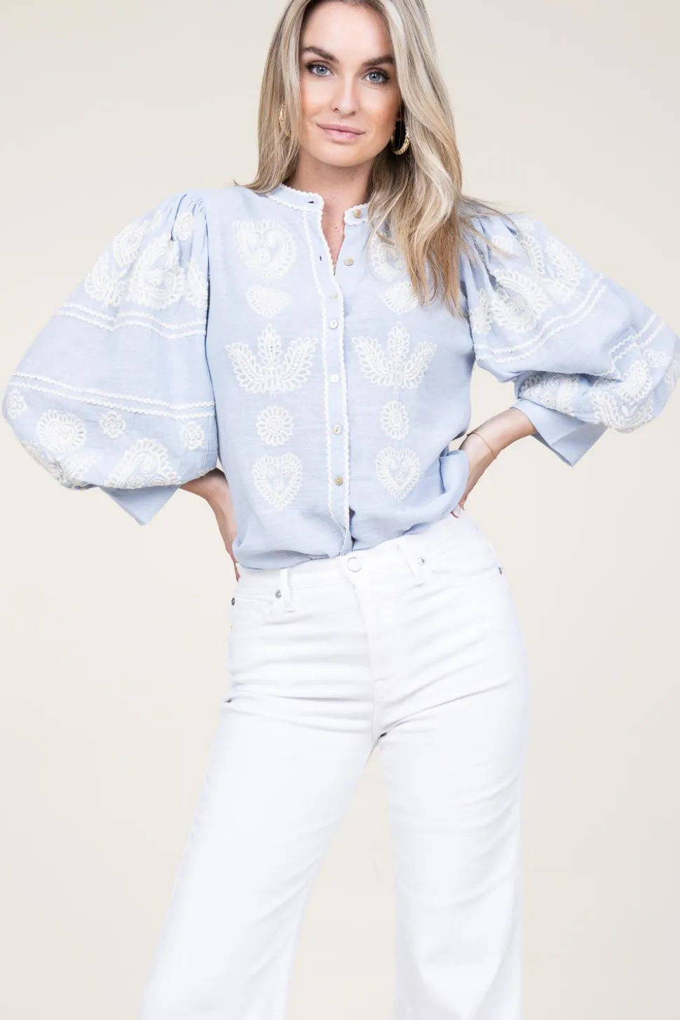 Embroidery Blouse Rony | Blue... | Antik Batik | Little Soho
