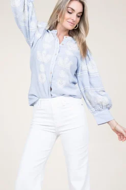 Embroidery Blouse Rony | Blue... | Antik Batik | Little Soho