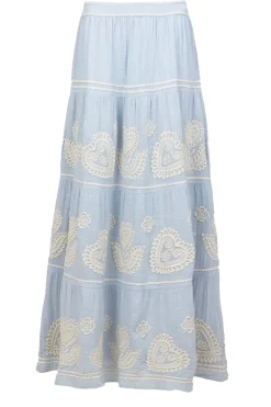 Embroidery Maxi Skirt Rony | Blue... | Antik Batik | Little Soho