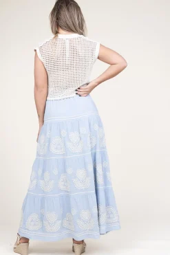 Embroidery Maxi Skirt Rony | Blue... | Antik Batik | Little Soho