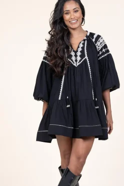 Embroidery Poplin Dress Nania | Black... | Scarlett Poppies | Little Soho
