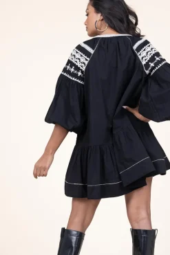Embroidery Poplin Dress Nania | Black... | Scarlett Poppies | Little Soho