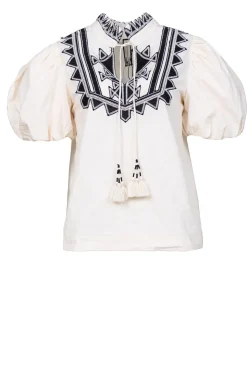 Embroidery Poplin Top Amelia | Natural... | Scarlett Poppies | Little Soho