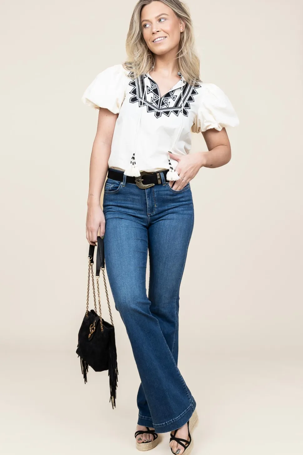 Embroidery Poplin Top Amelia | Natural... | Scarlett Poppies | Little Soho