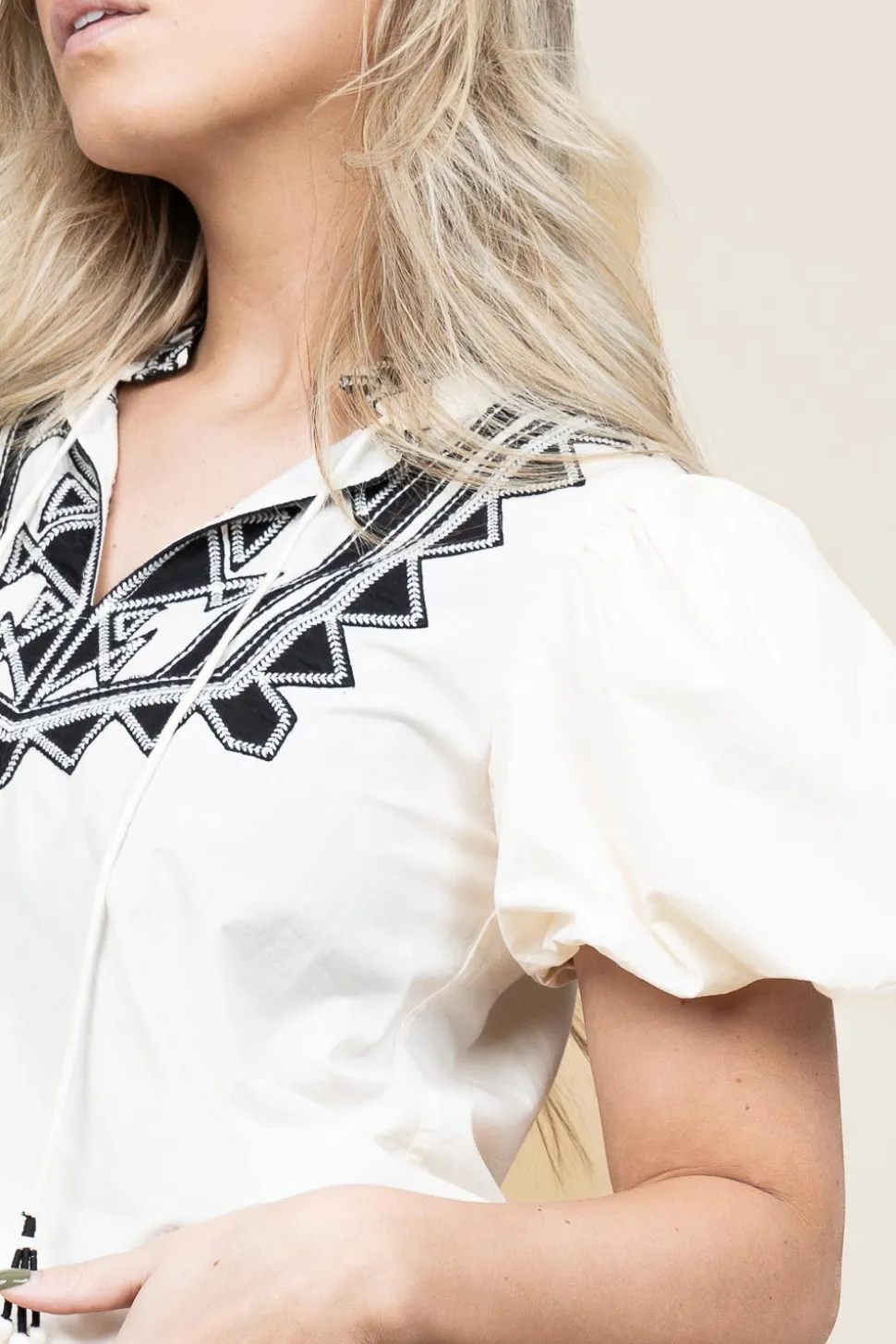 Embroidery Poplin Top Amelia | Natural... | Scarlett Poppies | Little Soho