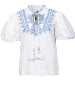 Embroidery Poplin Top Amelia | White... | Scarlett Poppies | Little Soho