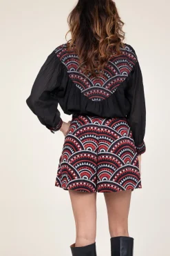Embroidery Short Daphne | Red... | Greek Archaic Kori | Little Soho