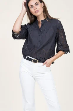 Embroidery Top Louise | Black... | Lollys Laundry | Little Soho