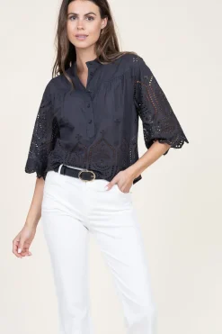 Embroidery Top Louise | Black... | Lollys Laundry | Little Soho