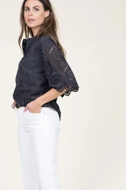 Embroidery Top Louise | Black... | Lollys Laundry | Little Soho