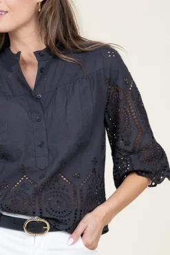 Embroidery Top Louise | Black... | Lollys Laundry | Little Soho