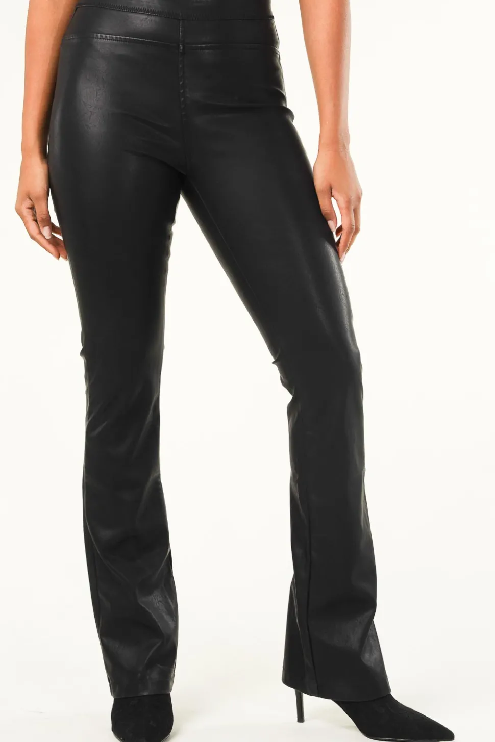 Faux Leather Flared Pants Afke | Black... | Knit-Ted | Little Soho