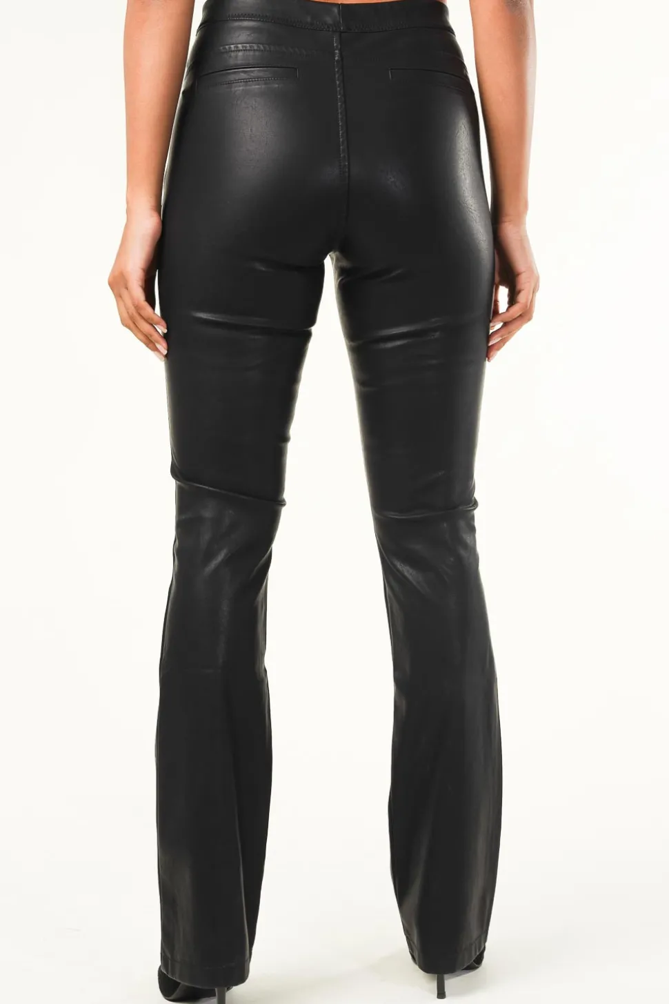 Faux Leather Flared Pants Afke | Black... | Knit-Ted | Little Soho