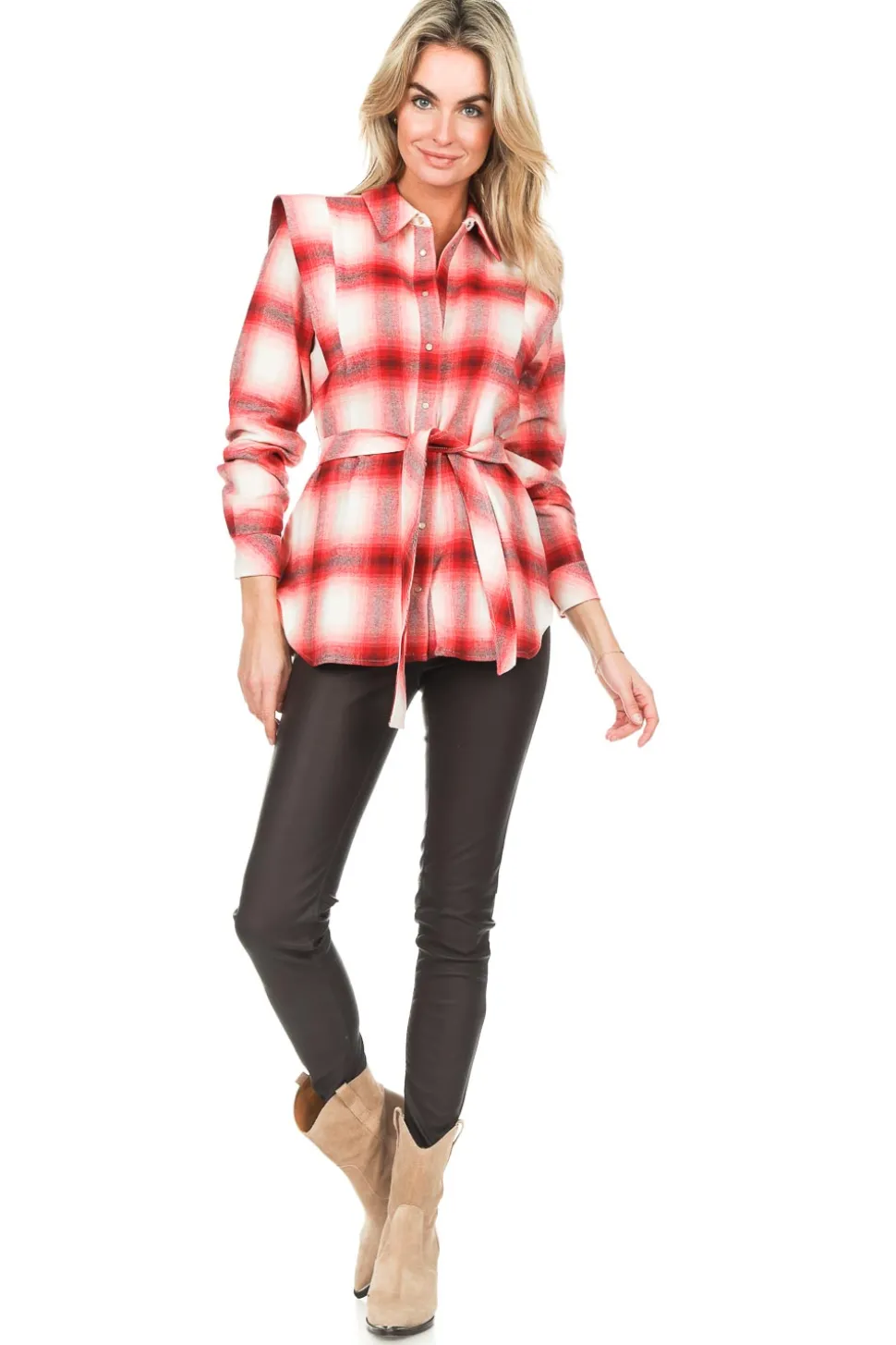 Faux Leather Leggings Amber | Brown... | Knit-Ted | Little Soho