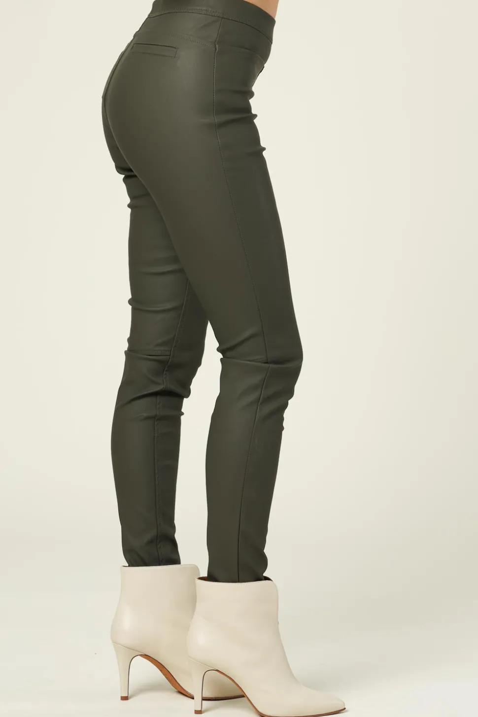 Faux Leather Leggings Amber | Green... | Knit-Ted | Little Soho