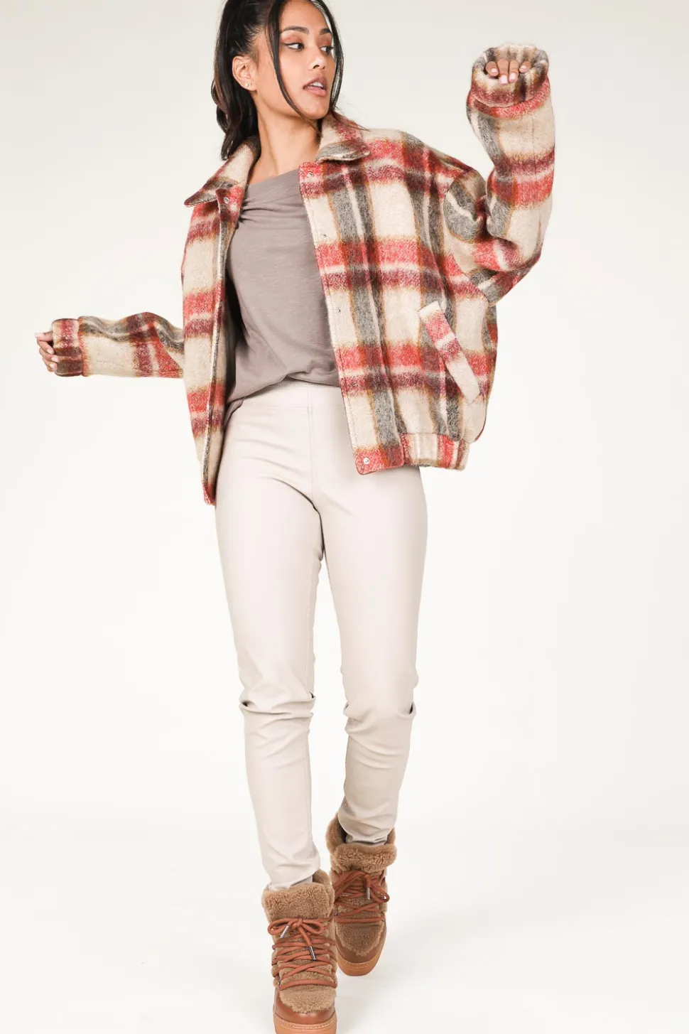 Faux Leather Leggings Amber | Sand... | Knit-Ted | Little Soho
