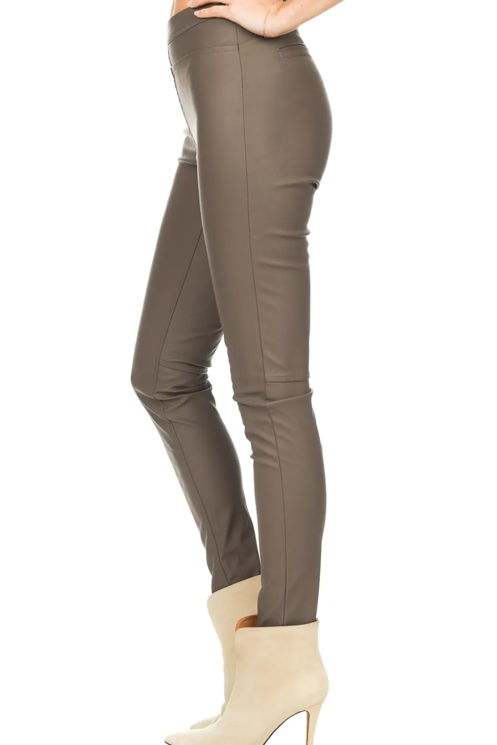 Faux Leather Leggings Amber | Taupe... | Knit-Ted | Little Soho