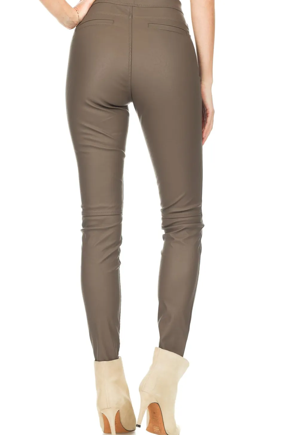 Faux Leather Leggings Amber | Taupe... | Knit-Ted | Little Soho