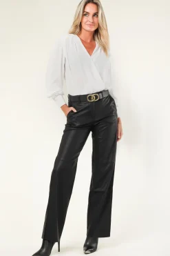 Faux Leather Pants Naomi | Black... | Knit-Ted | Little Soho