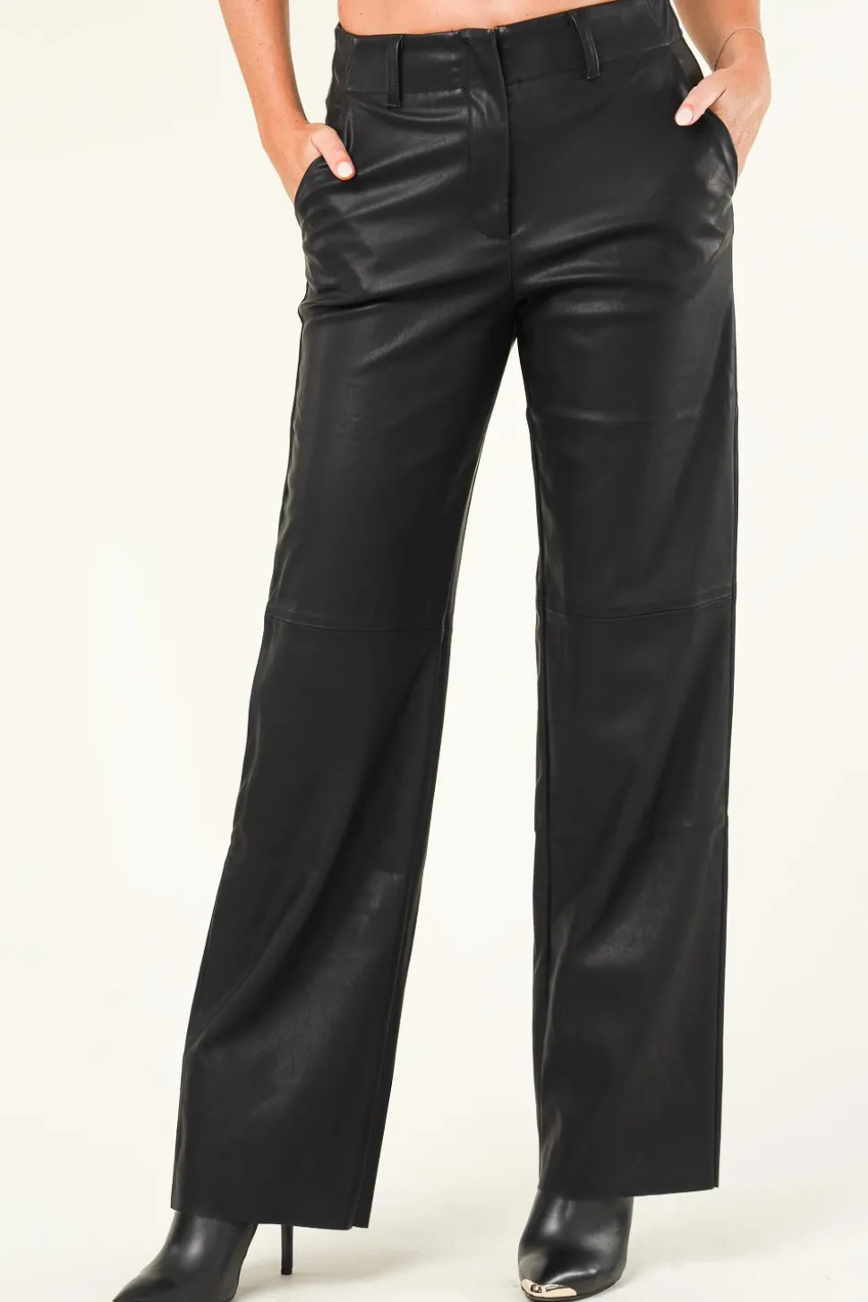 Faux Leather Pants Naomi | Black... | Knit-Ted | Little Soho