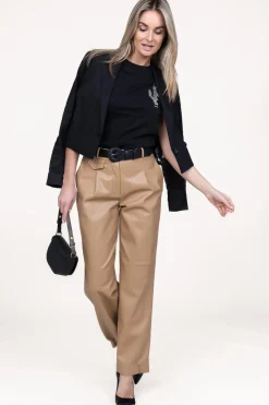 Faux Leather Pants Reese | Camel... | Dante 6 | Little Soho