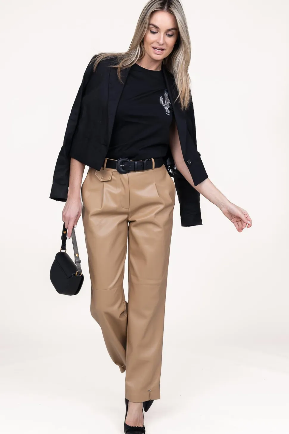 Faux Leather Pants Reese | Camel... | Dante 6 | Little Soho