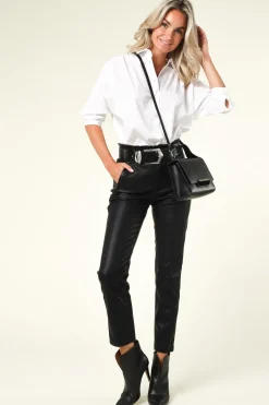 Faux Leather Paperbag Pants Francis | Black... | Knit-Ted | Little Soho