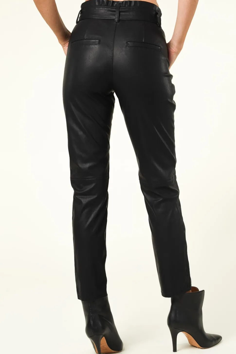 Faux Leather Paperbag Pants Francis | Black... | Knit-Ted | Little Soho