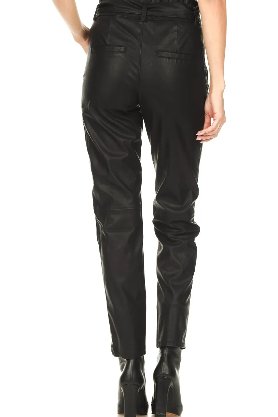 Faux Leather Paperbag Pants Francis | Black... | Knit-Ted | Little Soho
