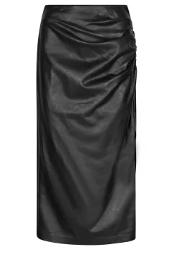 Faux Leather Stretch Skirt Seema | Black... | Second Female | Little Soho